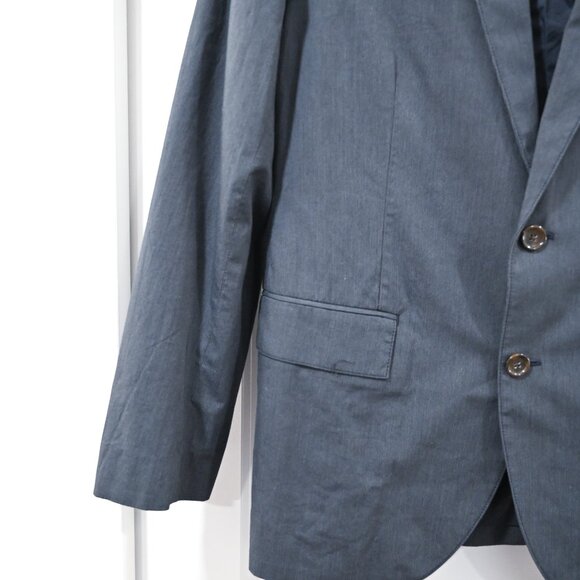 J Crew Unstructured Cotton Twill Microstripe Blazer Jacket Gray Blue - Picture 3 of 7